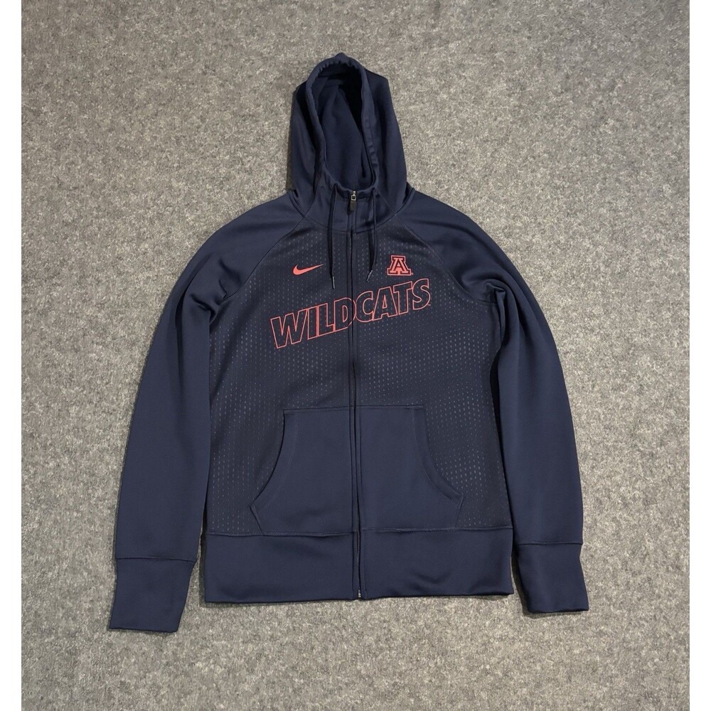 Arizona Wildcats Nike Hoodie Mens Medium Therma-FIT Full Zip Blue Lined